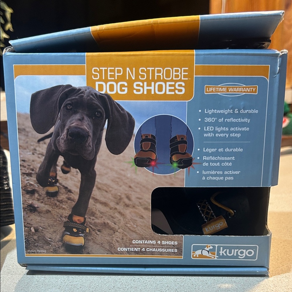 Kurgo Reflective LED Dog Boots - Black and yellow size xxs